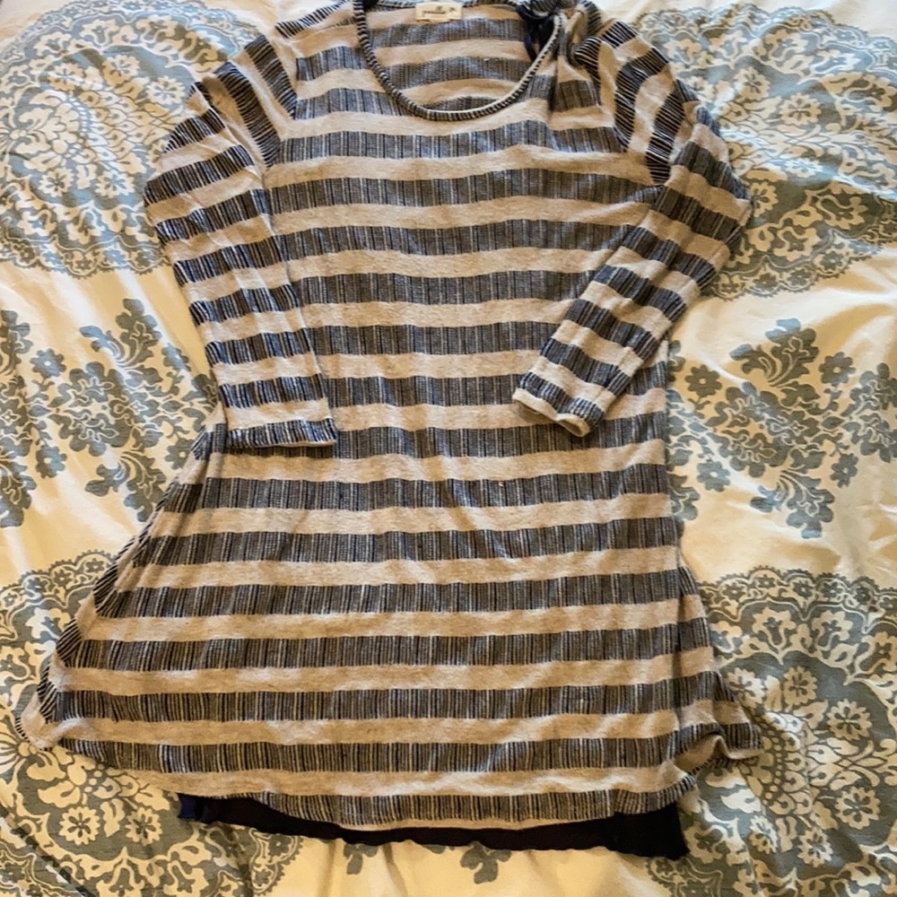 Women’s S Puella Tan w/ Blue Stripes Tunic Dress